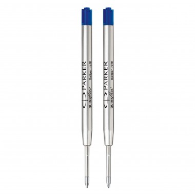 PARKER recharge bille Quinkflow, pointe moyenne, bleue, blister X 2