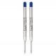 PARKER recharge bille Quinkflow, pointe moyenne, bleue, blister X 2