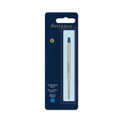 WATERMAN recharge bille  - pointe fine - bleue - blister X 1