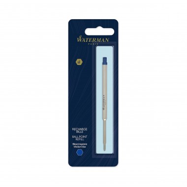 WATERMAN recharge bille  - pointe moyenne - bleue - blister X 1