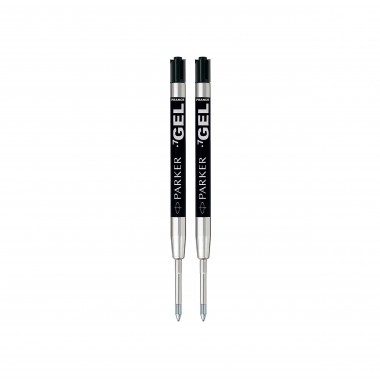 PARKER recharge bille gel - pointe moyenne - noire - blister X 2