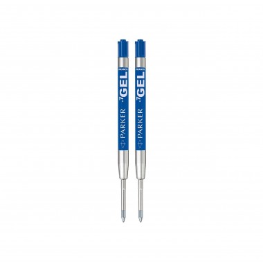 PARKER recharge bille gel - pointe moyenne - bleue - blister X 2