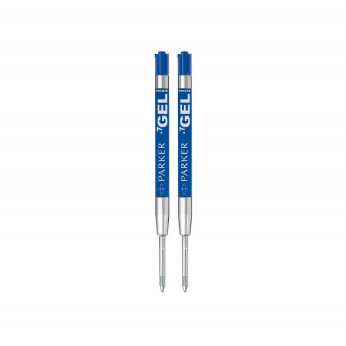 PARKER recharge bille gel - pointe moyenne - bleue - blister X 2