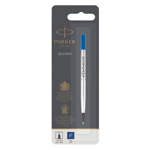 PARKER recharge Roller Ball - pointe fine - bleue - blister X 1