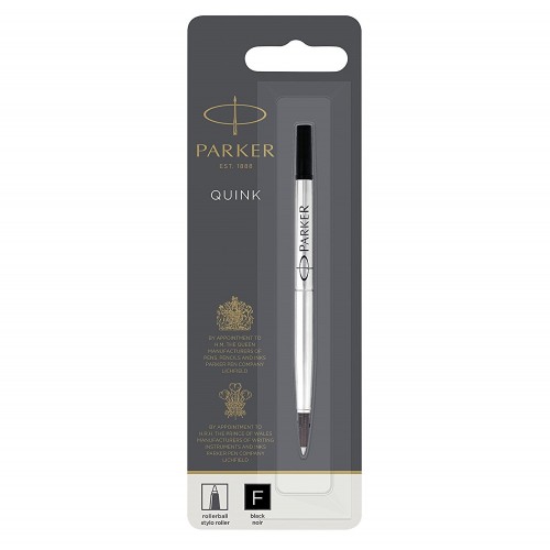 PARKER recharge Stylo Roller - pointe moyenne - noire - blister X 1