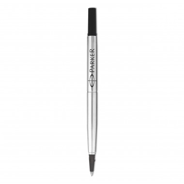 PARKER recharge Stylo Roller, pointe moyenne, noire, blister X 1