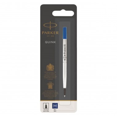 PARKER recharge Stylo Roller - pointe moyenne - bleue - blister X 1