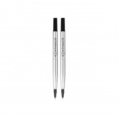 PARKER recharge Stylo Roller - pointe moyenne - noire - blister X 2
