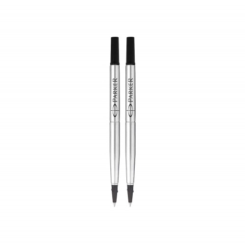 PARKER recharge Stylo Roller - pointe moyenne - noire - blister X 2