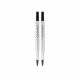 PARKER recharge Stylo Roller, pointe moyenne, noire, blister X 2