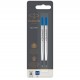PARKER recharge Stylo Roller - pointe moyenne - bleue - blister X 2