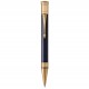 PARKER Duofold Prestige Stylo bille - Chevron Bleu - Recharge noire pointe moyenne - Coffret cadeau