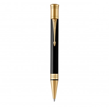 PARKER Duofold Stylo bille - Noir - Recharge noire pointe moyenne - Coffret cadeau