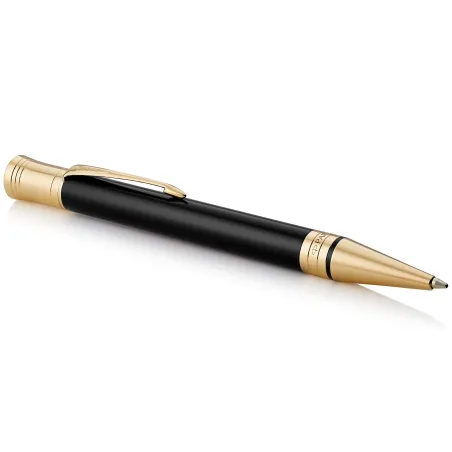 PARKER Duofold Stylo bille, Noir, Recharge noire pointe moyenne, Coffret cadeau