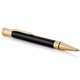 PARKER Duofold Stylo bille, Noir, Recharge noire pointe moyenne, Coffret cadeau