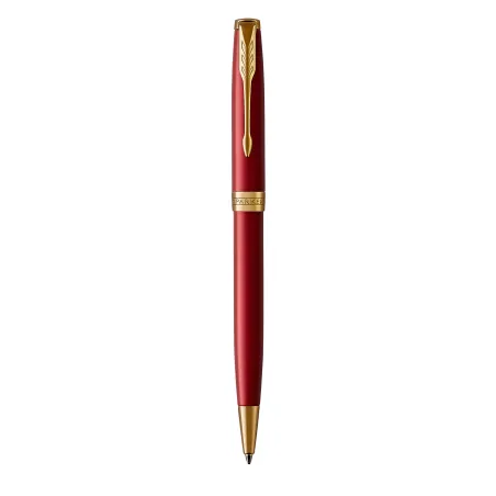 PARKER Sonnet Stylo bille - laque rouge - Recharge noire pointe moyenne - Coffret cadeau