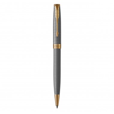 PARKER Sonnet Stylo bille - argent ciselé - Recharge noire pointe moyenne - Coffret cadeau