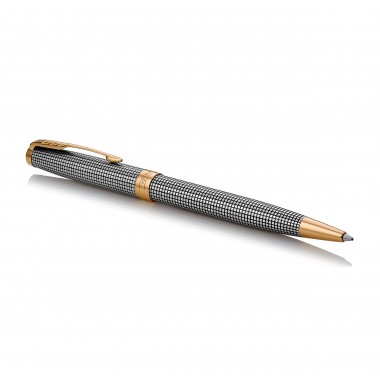 PARKER Sonnet Stylo bille - argent ciselé - Recharge noire pointe moyenne - Coffret cadeau