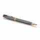 PARKER Sonnet Stylo bille, argent ciselé, Recharge noire pointe moyenne, Coffret cadeau