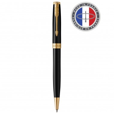 PARKER Sonnet Stylo bille - Noir - Recharge noire pointe moyenne - Coffret cadeau