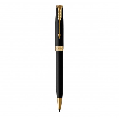 PARKER Sonnet Stylo bille noir mat - Recharge noire pointe moyenne - Coffret cadeau