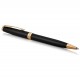 PARKER Sonnet Stylo bille noir mat, Recharge noire pointe moyenne, Coffret cadeau