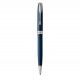 PARKER Sonnet Stylo bille - Bleu satiné - Recharge noire pointe moyenne - Coffret cadeau