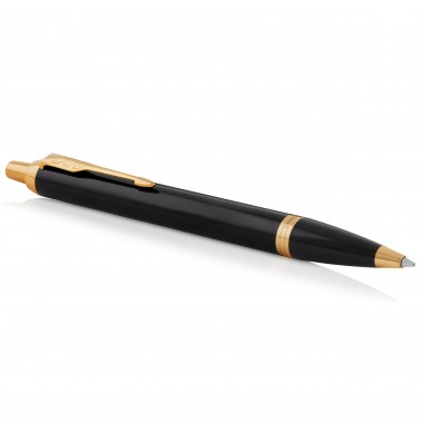 PARKER IM Stylo bille, Noir, recharge bleue pointe moyenne, Coffret cadeau