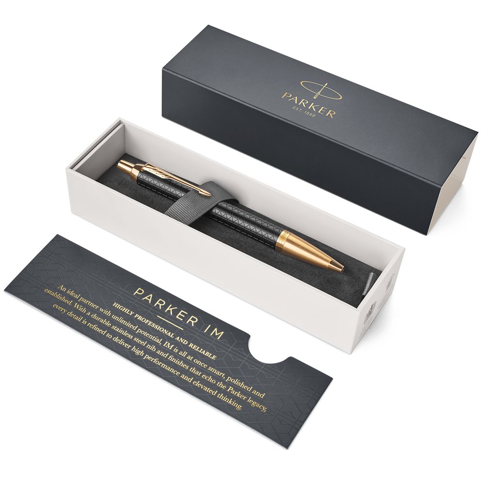 PARKER IM Premium Stylo bille noir recharge bleue pointe moyenne Coffret  cadeau - La Poste