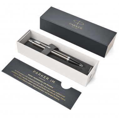 PARKER IM Stylo bille - espresso intense - recharge bleue pointe moyenne - Coffret cadeau