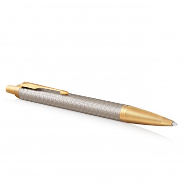 PARKER IM Premium Stylo bille - gris argenté - recharge bleue pointe moyenne - Coffret cadeau