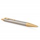 PARKER IM Premium Stylo bille, gris argenté, recharge bleue pointe moyenne, Coffret cadeau