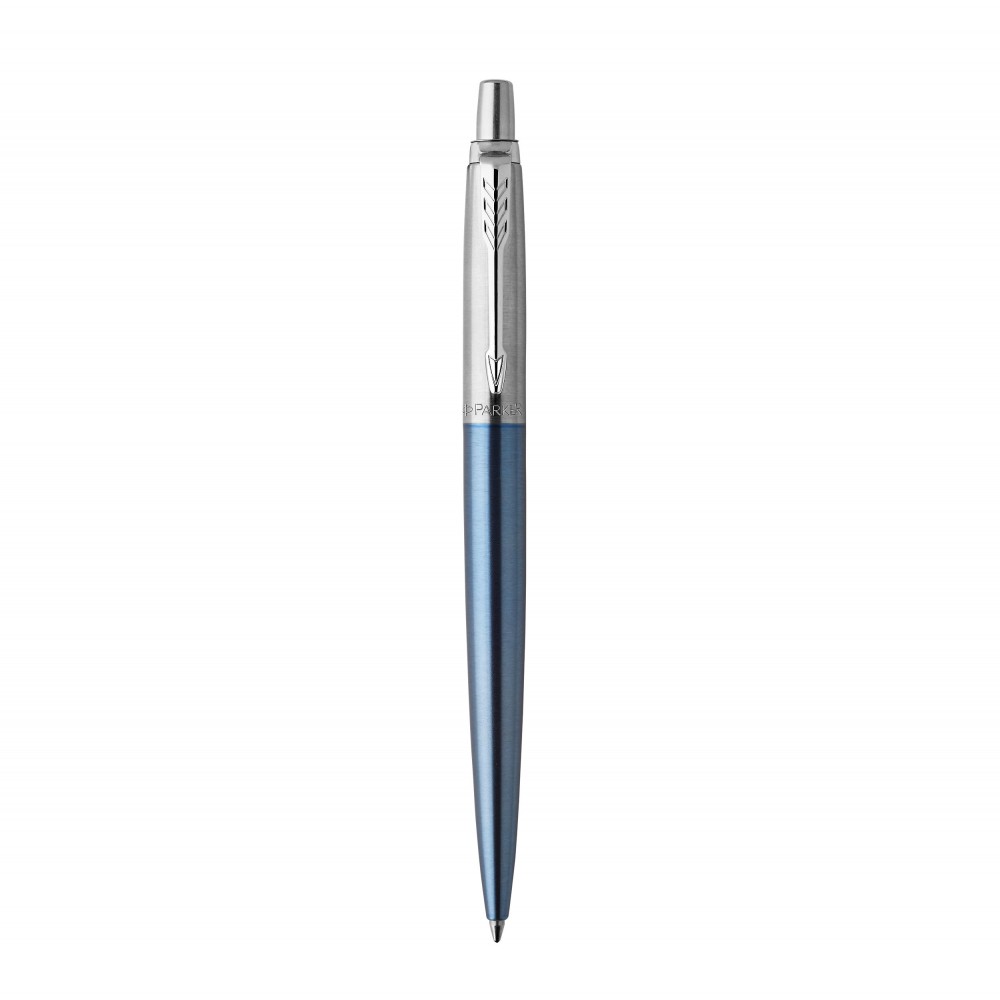 PARKER Jotter Stylo bille, Waterloo bleu, recharge bleue pointe moyenne,  Coffret cadeau