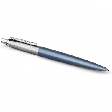 PARKER Jotter Stylo bille, Waterloo bleu, recharge bleue pointe moyenne, Coffret cadeau