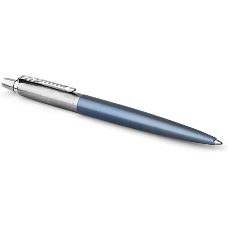 PARKER Jotter Stylo bille, Waterloo bleu, recharge bleue pointe moyenne, Coffret cadeau