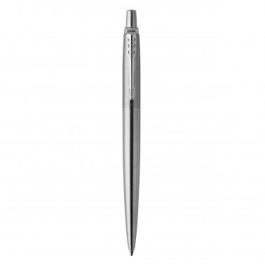 PARKER Jotter Stylo bille - acier - recharge encre gel noire - pointe moyenne (0