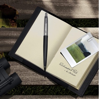 PARKER Jotter XL Stylo bille Noir Mat Richmond - recharge bleue pointe moyenne - Coffret cadeau