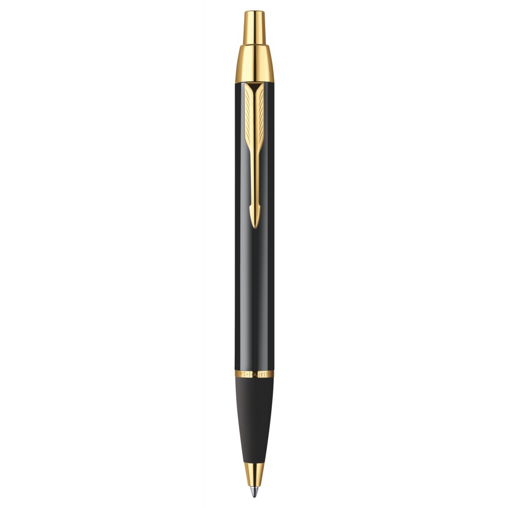 Parker IM stylo plume | laque noire avec attributs or | pointe moyenne |  coffret cadeau