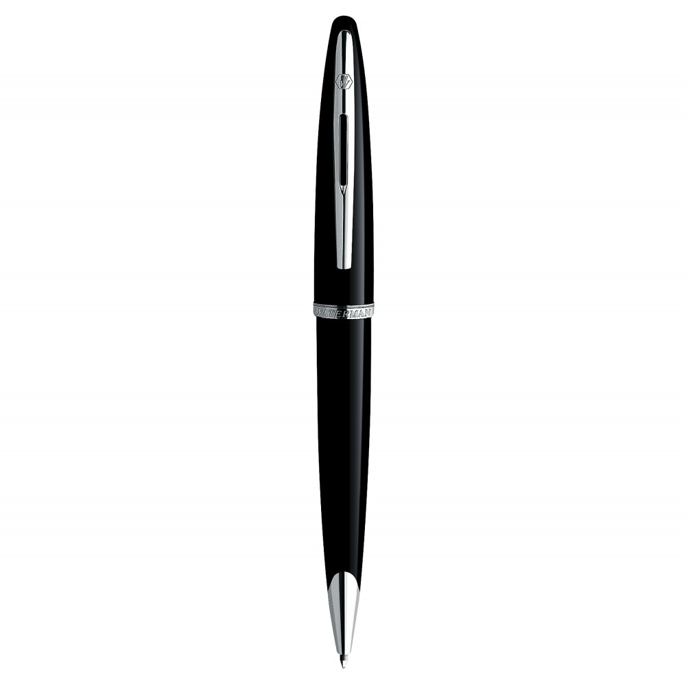 WATERMAN Carène Stylo bille, Noir brillant, recharge bleue pointe moyenne,  Coffret cadeau