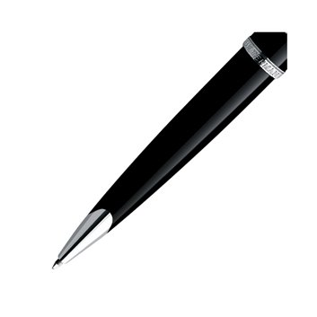 WATERMAN Carène Stylo bille, Noir brillant, recharge bleue pointe moyenne, Coffret cadeau