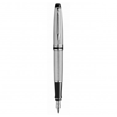 WATERMAN  Expert Stylo bille -  Acier Inoxydable - recharge bleue pointe moyenne - Coffret cadeau