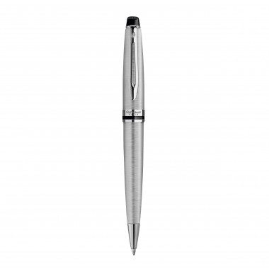 WATERMAN Expert Stylo bille -  Acier Inoxydable - recharge bleue pointe moyenne - Coffret cadeau