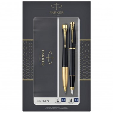 PARKER Urban Coffret cadeau Duo : Stylo plume et Stylo bille - noir mat