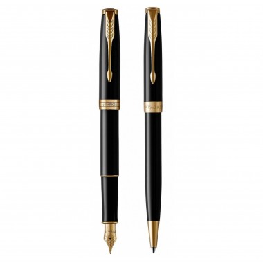 PARKER Sonnet Coffret cadeau Duo : Stylo bille noir + Stylo plume, noir