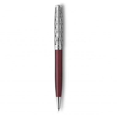 PARKER Sonnet Premium Stylo bille - métal et laque Rouge - Recharge noire pointe moyenne - Coffret cadeau