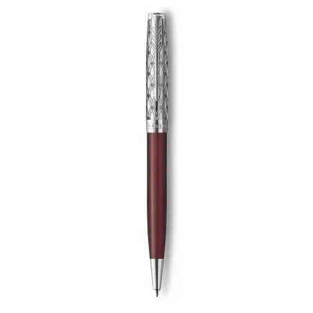 PARKER Sonnet Premium Stylo bille - métal et laque Rouge - Recharge noire pointe moyenne - Coffret cadeau