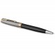 PARKER Sonnet Premium Stylo bille, métal et Noir, Recharge noire pointe moyenne, Coffret cadeau