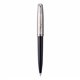 PARKER 51 Stylo Bille - Corps Résine Noire + Capuchon inox poli - Recharge noire pointe moyenne - Coffret cadeau