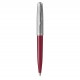 PARKER 51 Stylo Bille - Corps Résine Bordeau + Capuchon inox poli - Recharge noire pointe moyenne - Coffret cadeau