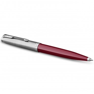 PARKER 51 Stylo Bille, Corps Résine Bordeau + Capuchon inox poli, Recharge noire pointe moyenne, Coffret cadeau